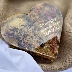 Ανθοδέσμη σε υγρό γυαλί ΚΑΡΔΙΑ