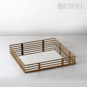 Espiel Διακοσμητικός Δίσκος Μεταλλικός Τετράγωνος με Καθρέπτη NID255 2τμχ