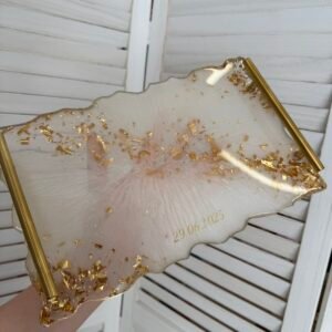 Τετράγωνος δίσκος από υγρό γυαλί 30x20cm 03
