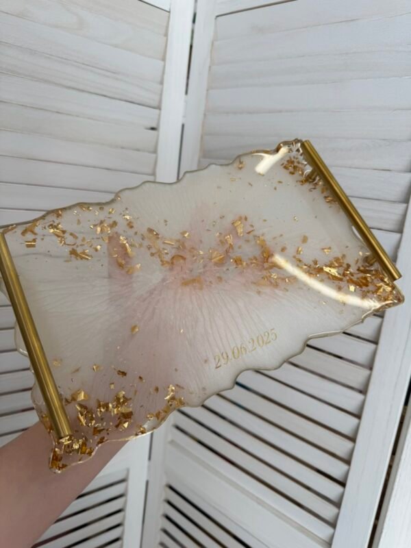Τετράγωνος δίσκος από υγρό γυαλί 30x20cm 03