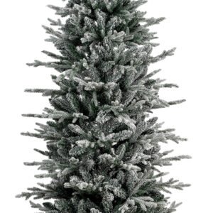 Slim Χιονισμένο Χριστουγεννιάτικο Δέντρο Δρυάδα Με Βάση Γλάστρα 120cm